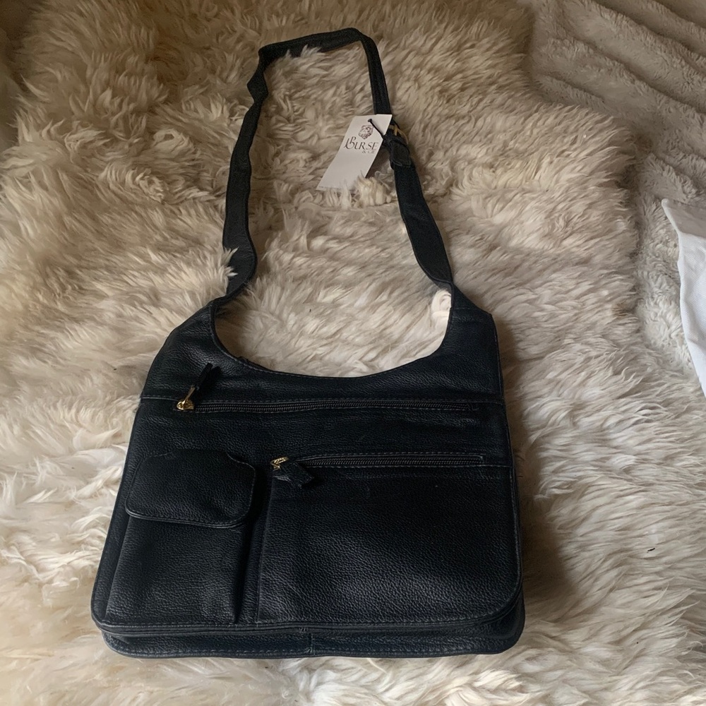 Black Leather Shoulder Bag